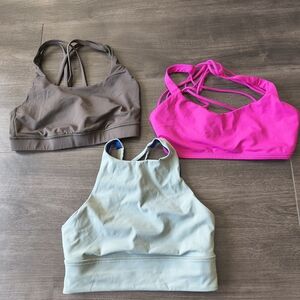 Lululemon Sports Bras Bundle Pink, Green, and Teal